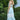 Tween girl wearing Meadow pastel teal lace two-piece set by Tea Princess – halter top and flowy skirt